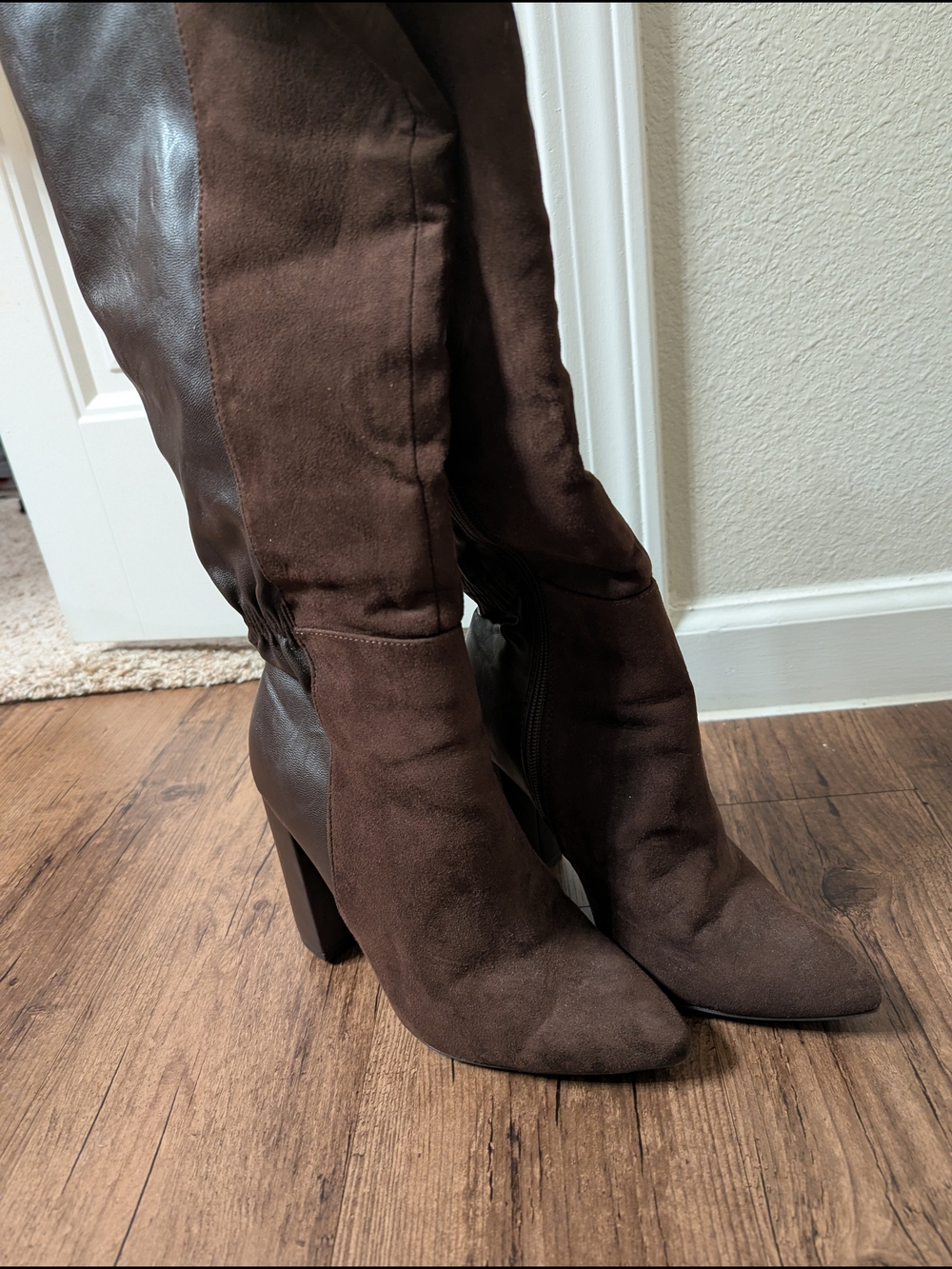 Women's Brown Suede Knee High Boots